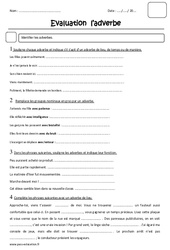 Adverbes - Examen Evaluation : 7ème Harmos - PDF à imprimer