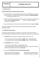 Origine, création de mots nouveaux - Cours - Histoire des mots : 9eme Harmos - PDF à imprimer