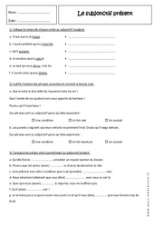 Présent du subjonctif - Exercices : 10ème Harmos - PDF à imprimer