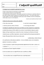 Adjectif qualificatif - Révisions : 8ème Harmos - PDF à imprimer