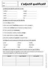 Exercice Adjectif qualificatif - Exercices  : 8ème Harmos - PDF à imprimer