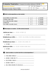 Décomposer des nombres inférieurs à 100 000 - Exercices : 6ème Harmos - PDF à imprimer