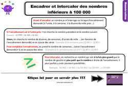 Encadrer et intercaler les nombres inférieurs à 100 000 - Cours, Leçon : 6ème Harmos - PDF gratuit à imprimer