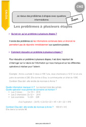 Résoudre des problèmes à plusieurs étapes - Cours, Leçon : 7ème Harmos - PDF gratuit à imprimer