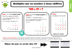 Multiplication par un nombre à deux chiffres - Cours, Leçon, trace écrite : 6ème Harmos - PDF gratuit à imprimer