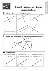 Identifier et tracer des droites perpendiculaires - Exercices, révisions : 6ème Harmos - PDF à imprimer