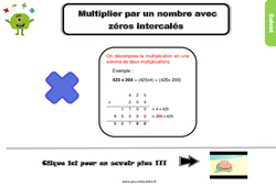 Multiplier par un nombre avec zéros intercalés - Cours, Leçon, trace écrite : 6ème Harmos - PDF gratuit à imprimer