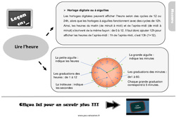 Lire l’heure - Cours, Leçon, trace écrite : 6ème Harmos - PDF gratuit à imprimer