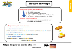 Mesure du temps - Cours, Leçon, trace écrite : 6ème Harmos - PDF gratuit à imprimer