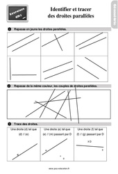 Identifier et tracer des droites parallèles - Exercices, révisions : 6ème Harmos - PDF à imprimer