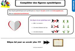 Comment compléter des figures symétriques - Cours, Leçon, trace écrite : 6ème Harmos - PDF gratuit à imprimer