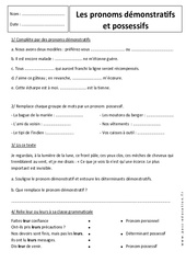 Démonstratifs et possessifs - Exercices sur les pronoms : 8ème Harmos - PDF à imprimer