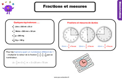 Les fractions et les mesures - Cours, Leçon : 6ème Harmos - PDF gratuit à imprimer