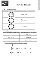 Les fractions et les mesures - Exercices : 6ème Harmos - PDF à imprimer