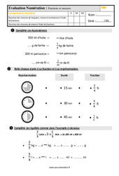 Fractions et mesures - Examen Evaluation : 6ème Harmos - PDF à imprimer