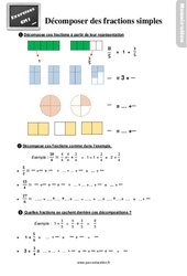 Décomposer des fractions simples - Exercices : 6ème Harmos - PDF à imprimer