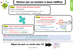 Diviser par un nombre à deux chiffres - Cours, Leçon, trace écrite : 6ème Harmos - PDF gratuit à imprimer