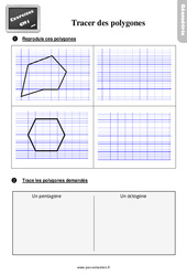 Tracer des polygones - Exercices, révisions : 6ème Harmos - PDF à imprimer