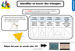 Identifier et tracer des triangles - Cours, Leçon, trace écrite : 6ème Harmos - PDF gratuit à imprimer