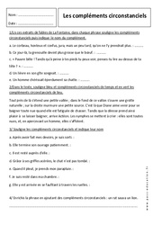 Compléments circonstanciels de temps, lieu, moyen, manière - Révisions : 8ème Harmos - PDF à imprimer