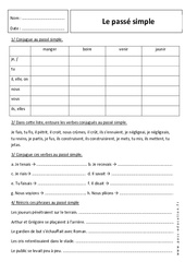 Passé simple - Exercices corrigés : 8ème Harmos - PDF à imprimer