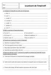 Impératif présent - Exercices corrigés : 8ème Harmos - PDF à imprimer