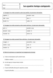 Quatre temps composés - Exercices corrigés : 8ème Harmos - PDF à imprimer