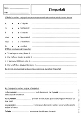 Imparfait - Exercices  : 8ème Harmos - PDF à imprimer