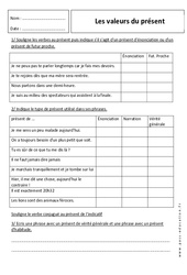 Valeurs du présent - Exercices corrigés : 8ème Harmos - PDF à imprimer