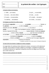 Présent - Exercices sur les 3 groupes de verbes : 8ème Harmos - PDF à imprimer