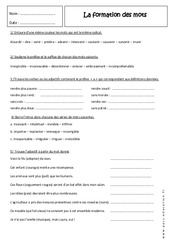 Suffixes - Préfixes - Exercices sur la formation des mots : 10ème Harmos - PDF à imprimer