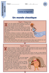 Un monde chaotique - Lecture compréhension - Contes et légendes : 6ème Harmos - PDF à imprimer