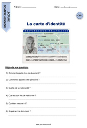 La carte d’identité - Lecture compréhension : 6ème Harmos - PDF à imprimer