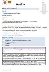 Séquence - Fiche de préparation Les aires - Séquence - Fiche de préparation : 7ème Harmos - PDF à imprimer