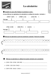 Utiliser la calculatrice - Exercices, révisions : 7ème Harmos - PDF à imprimer