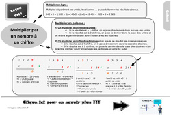 Multiplier par un nombre à un chiffre - Cours, Leçon, trace écrite : 7ème Harmos - PDF à imprimer