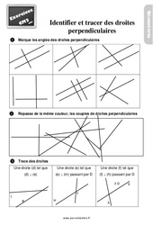 Identifier et tracer des droites perpendiculaires - Exercices, révisions : 7ème Harmos - PDF à imprimer