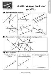 identifier et tracer des droites parallèles - Exercices, révisions : 7ème Harmos - PDF à imprimer