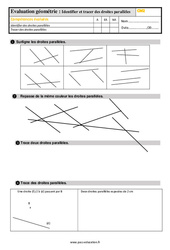 Identifier et tracer des droites parallèles - Évaluation, bilan : 7ème Harmos - PDF à imprimer