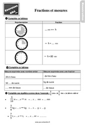 Fractions et mesures - Exercices : 7ème Harmos - PDF à imprimer