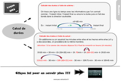 Calcul de durées - Cours, Leçon, trace écrite : 7ème Harmos - PDF gratuit à imprimer