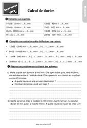 Calcul de durées - Exercices, révisions : 7ème Harmos - PDF à imprimer