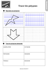 Tracer les polygones - Exercices, révisions : 7ème Harmos - PDF à imprimer