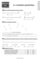 Le vocabulaire géométrique - Exercices, révisions : 5ème Harmos - PDF à imprimer