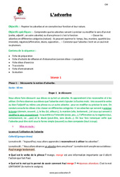 L’adverbe - Fiche de préparation : 7ème Harmos - PDF à imprimer