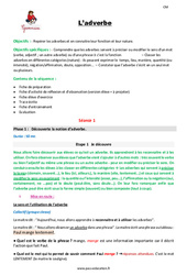 L’adverbe - Séquence - Fiche de préparation : 7ème Harmos - PDF à imprimer