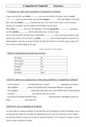 Imparfait de l'indicatif - Exercices - Conjugaison : 7ème Harmos - PDF à imprimer