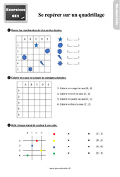 Se repérer sur un quadrillage - Exercices, révisions : 5ème Harmos - PDF à imprimer