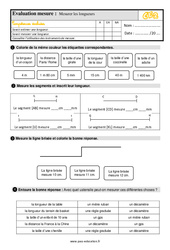 Mesurer les longueurs - Évaluation, bilan : 5ème Harmos - PDF à imprimer