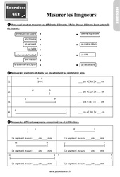 Mesurer les longueurs - Exercices, révisions : 5ème Harmos - PDF à imprimer